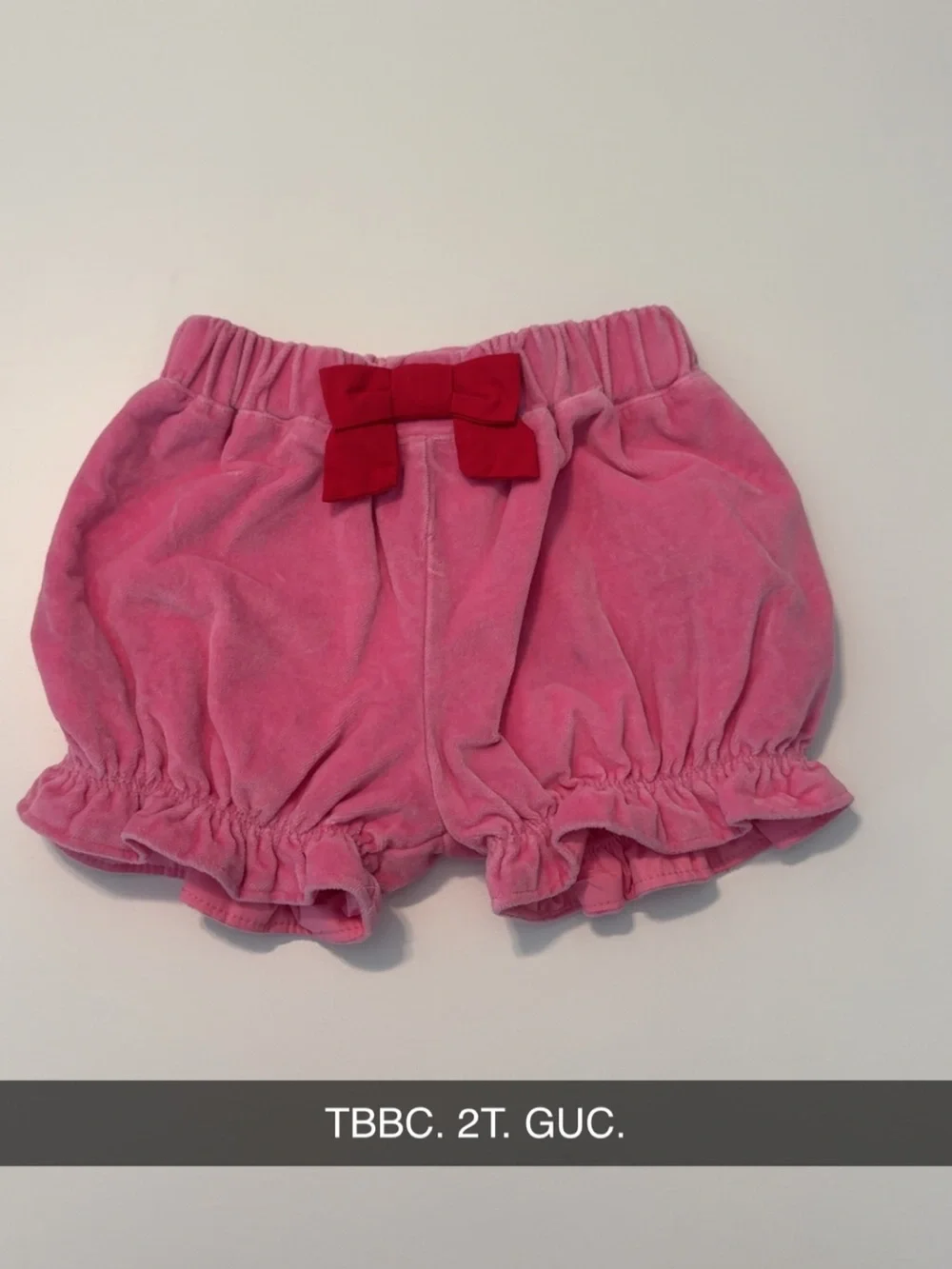 The Beaufort Bonnet Company Pink Velvet Shorts with Red Bow